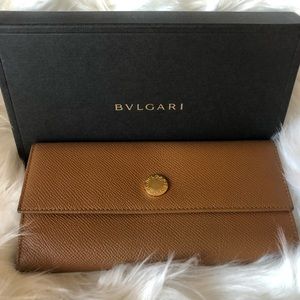 Bvlgari Long Leather Wallet Brown